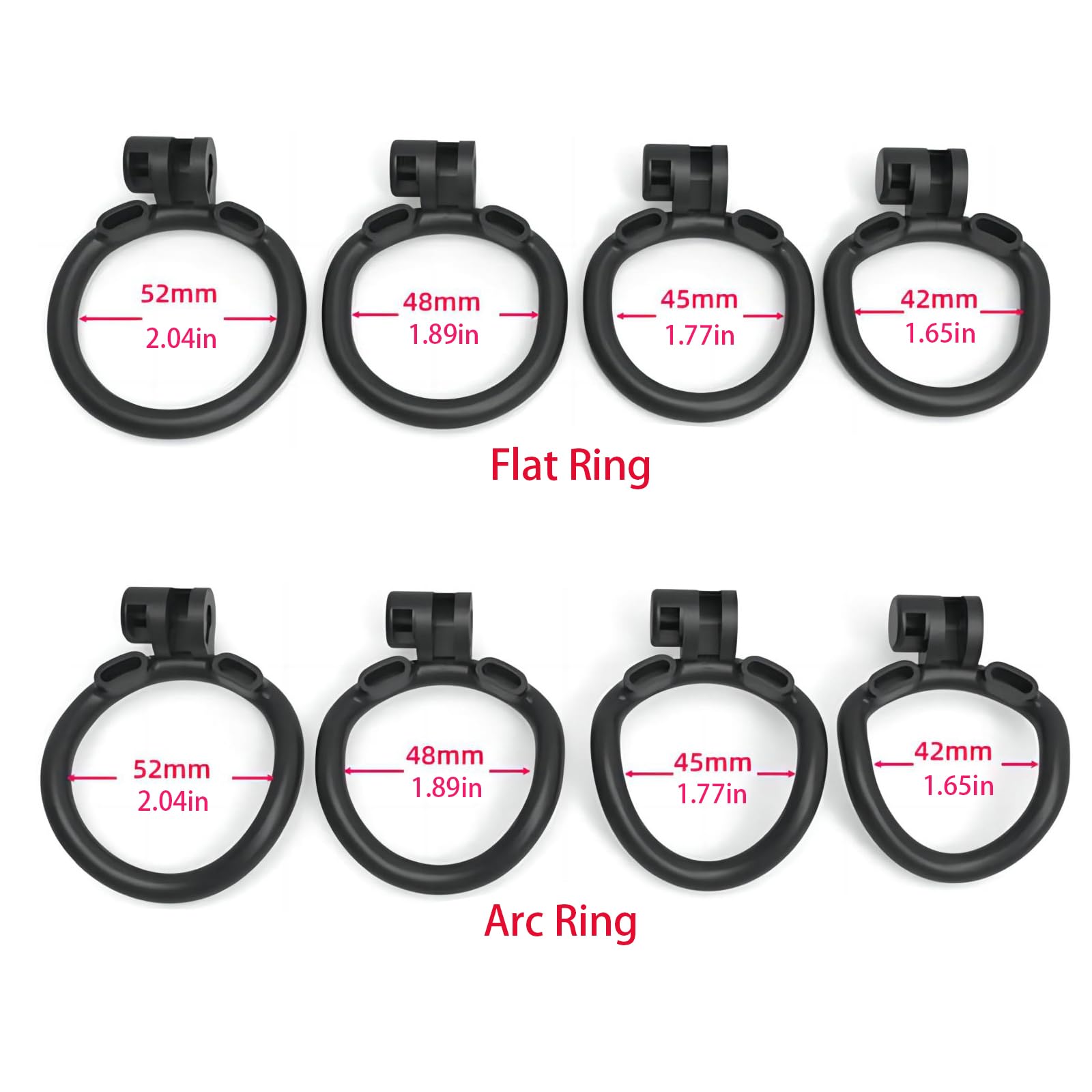 Lockable Hidden Penis Cage - Nylon Resin Chasteté Device with 4 Sizing Rings & 5 Coded Locks - SM Male Sex Toy for Penis Training (Flat Ring, Black) - Perfect for BDSM Play, Couples Bonding, and Solo Exploration