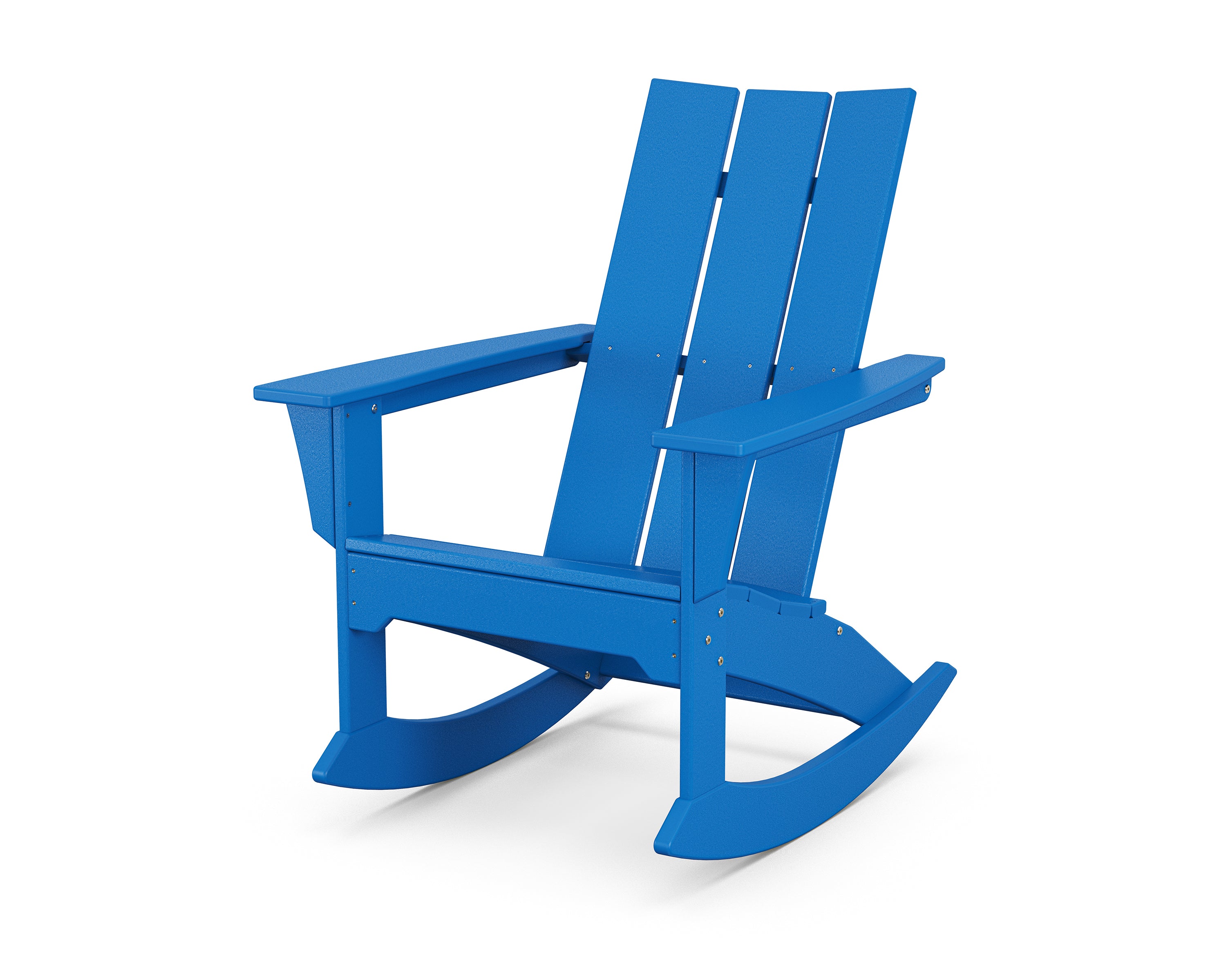 POLYWOOD Modern Adirondack Rocker Chair - Durable Outdoor Patio Furniture for Deck, Poolside & Garden Relaxation - All-Weather Resin Wicker Design (Multiple Colors Available)