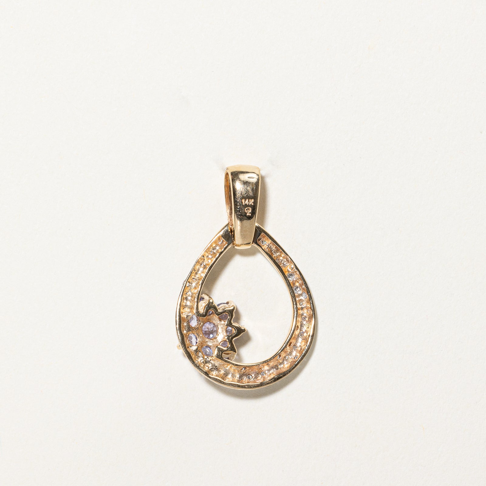 Exquisite Tanzanite & Diamond Pear Shaped Pendant Necklace | 0.57ctw Tanzanite & 0.07ctw Diamonds | 925 Sterling Silver | Perfect for Anniversary, Birthday & Special Occasion Gifts