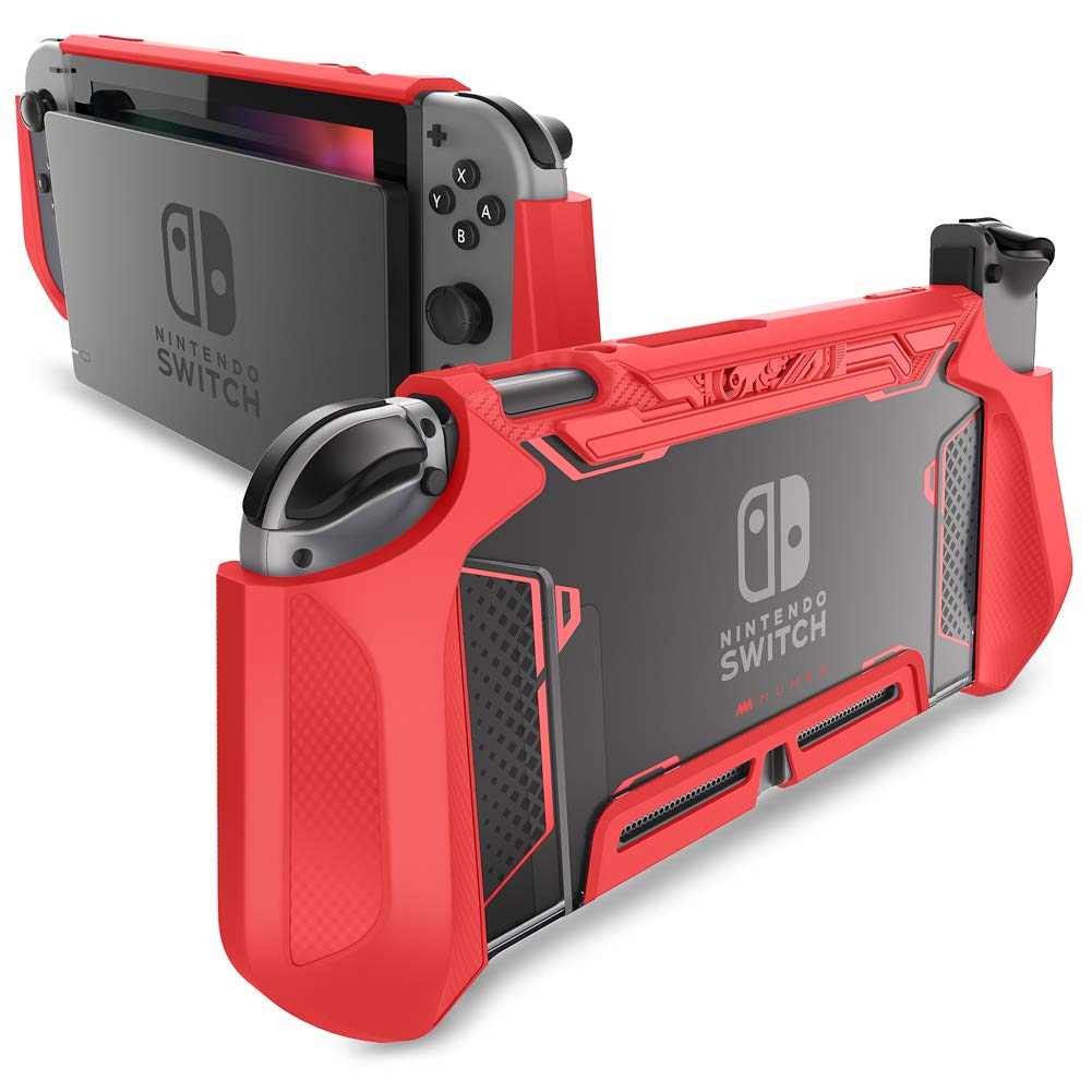 Mumba Protective Case for Nintendo Switch [Blade] - Ergonomic TPU Grip Cover Compatible with Nintendo Switch Console & Joy-Con Controllers (Red) - Perfect for Gaming, Travel, and Handheld Play