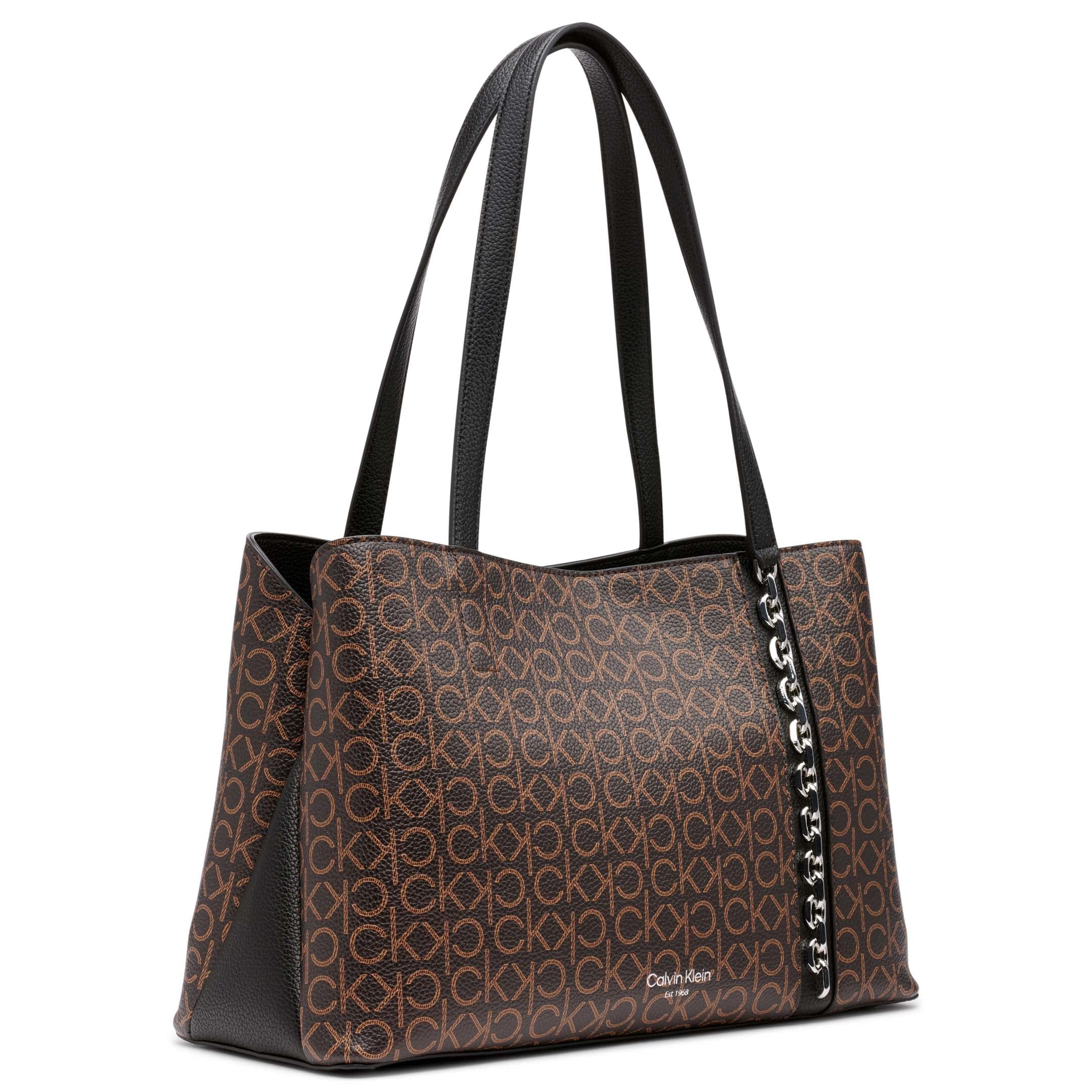 Calvin Klein Adeline Triple Compartment Tote Bag for Women - Spacious Work & Travel Tote with Multiple Pockets - Perfect for Office, Commute & Weekend Getaways