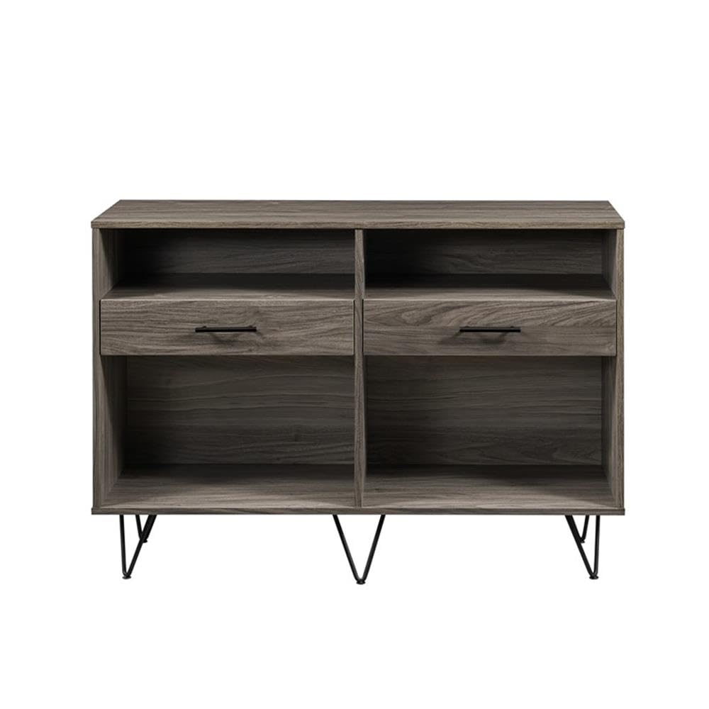 Walker Edison Modern 2-Drawer Storage Entry Table, 44 Inch Console Table with Drawers, Slate Grey Finish - Perfect for Entryway, Living Room, or Hallway Organization