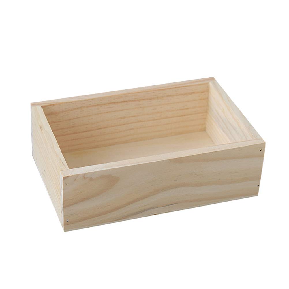 Cabilock Wooden Succulent Planter Box - Rectangular Flower Pot for Succulents, Plants, Herbs - Perfect for Home, Office, Garden Decor and Indoor Greenery