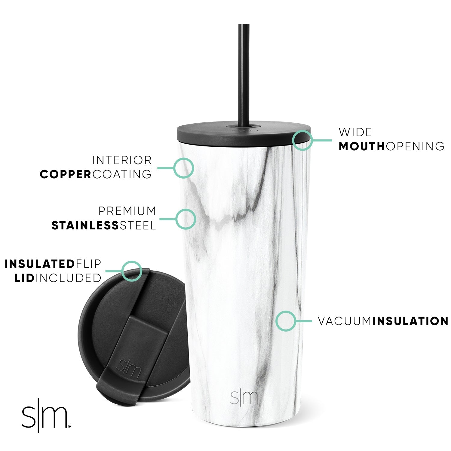 20oz Classic Stainless Steel Tumbler with Lid - Insulated Coffee Travel Mug for Hot & Cold Drinks - Perfect for Office, Gym, Camping and Outdoor Activities