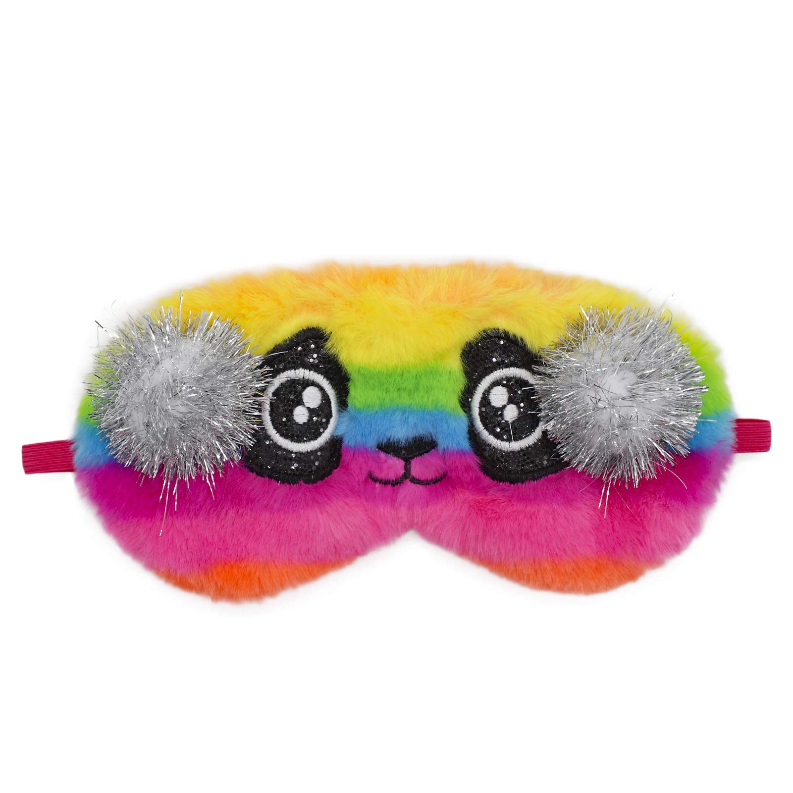 Cute Plush Sleep Mask for Women - Soft Animal Eye Mask for Home & Travel (Rainbow Cat) - Perfect for Relaxation & Nap