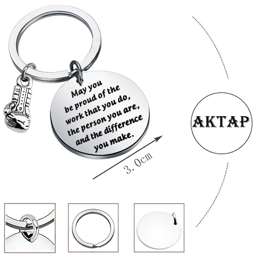 AKTAP Boxing Gloves Keychain - Boxing Jewelry for Men & Women - Motivational Boxer Keyring Gift for Fitness Enthusiasts - Perfect for Gym Bags, Keychains & Boxing Fan Collections