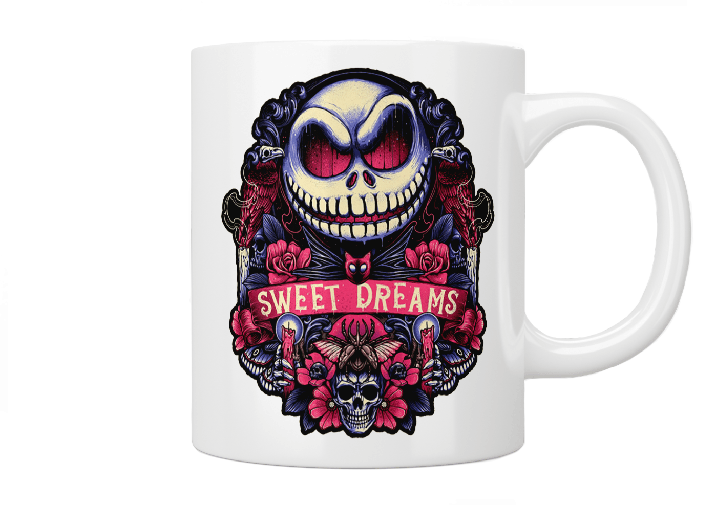 Jack Skellington Sweet Dreams Coffee Mug - Nightmare Before Christmas Themed Ceramic Cup for Tea, Hot Cocoa & Gifts - Perfect for Halloween, Christmas & Disney Fans
