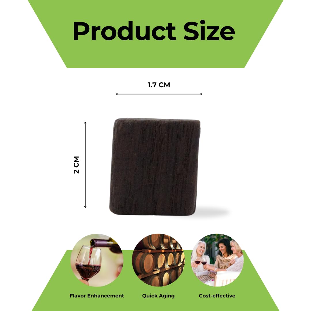 French Oak Cubes for Brewing & Aging - Heavy Toast 2 lbs - Perfect for Wine, Whiskey, Beer & Spirits - Home Brewing & Barrel Aging Alternative