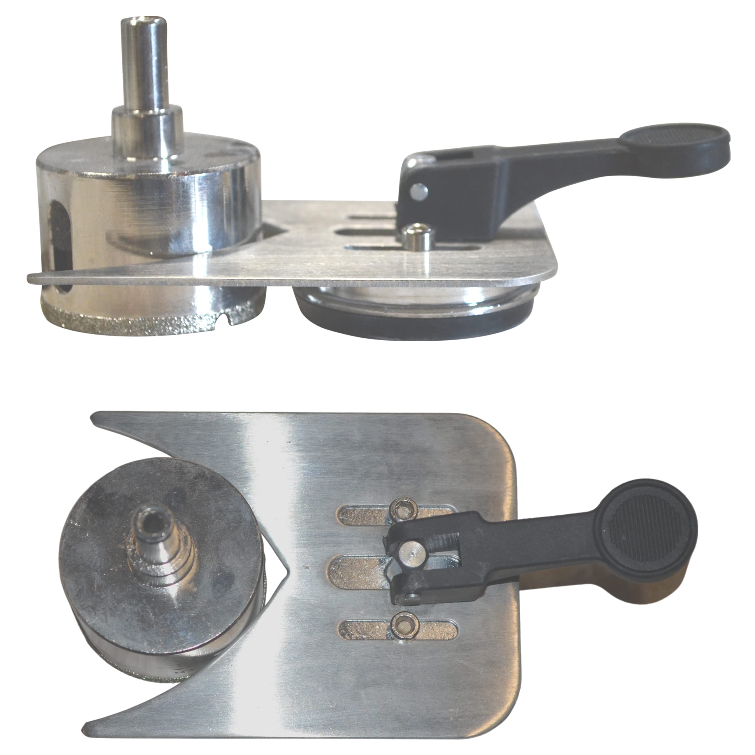Premium Diamond Drill Bit Holder & Hole Saw Guide - Stainless Steel Core Drill Guide Plate for Straight Holes | Perfect for Tile, Glass, Ceramic & Stone Drilling Projects