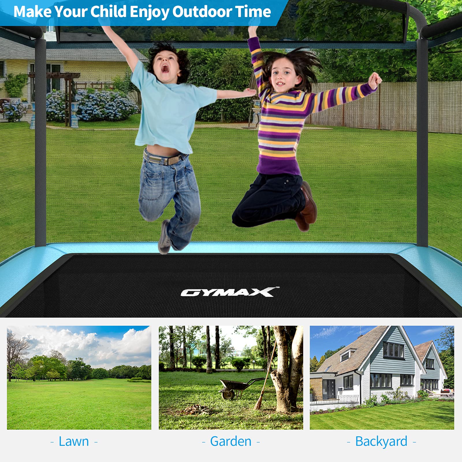 GYMAX 6FT Kids Trampoline with Swing & Safety Enclosure Net - ASTM Approved Indoor/Outdoor Toddler Trampoline for Boys & Girls - Perfect for Backyard Play, Birthday Gifts, and Preschool Exercise