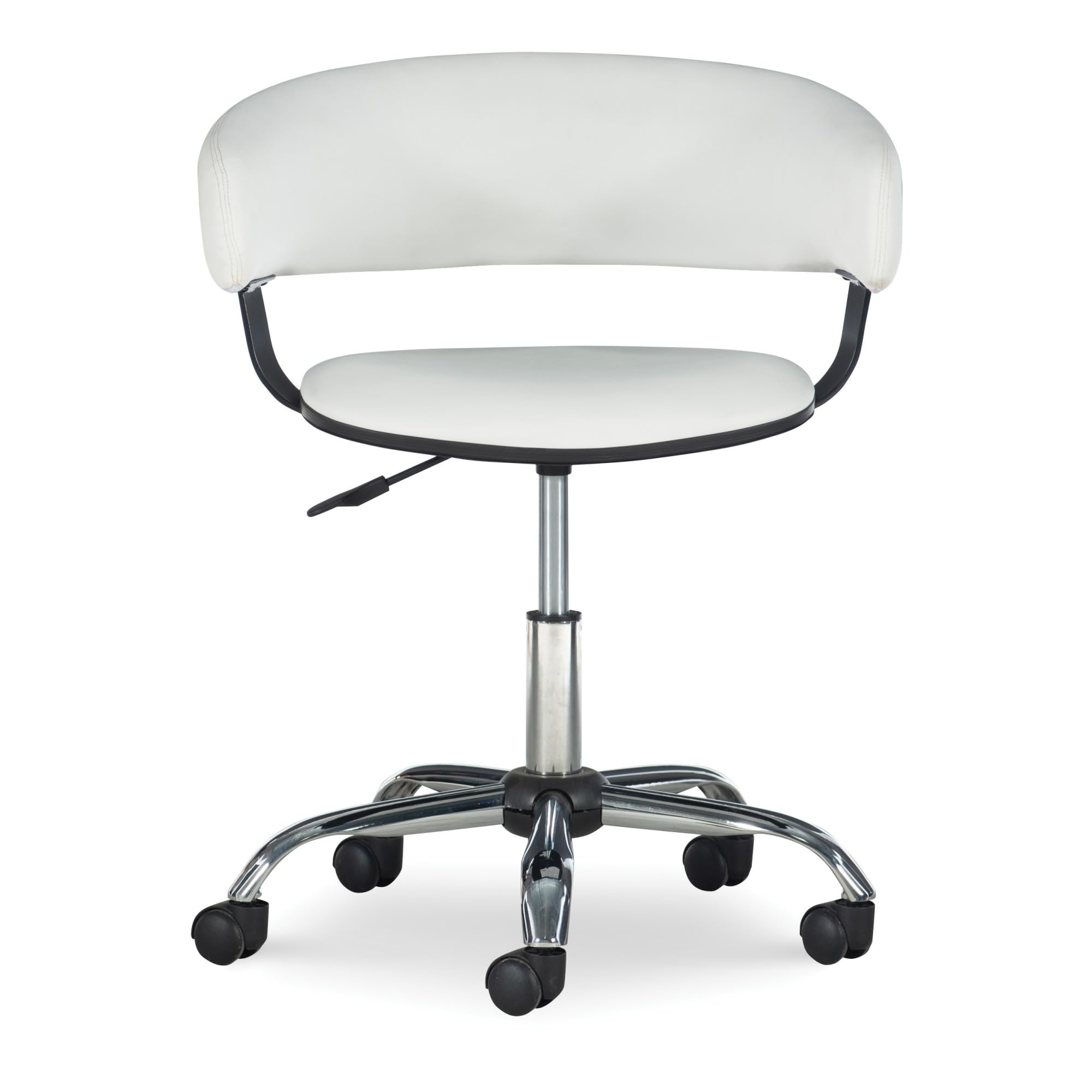 Powell Gas Lift Desk Chair - Adjustable Office Chair with Ergonomic Design, White Medium - Perfect for Home Office, Study, and Workspace Comfort