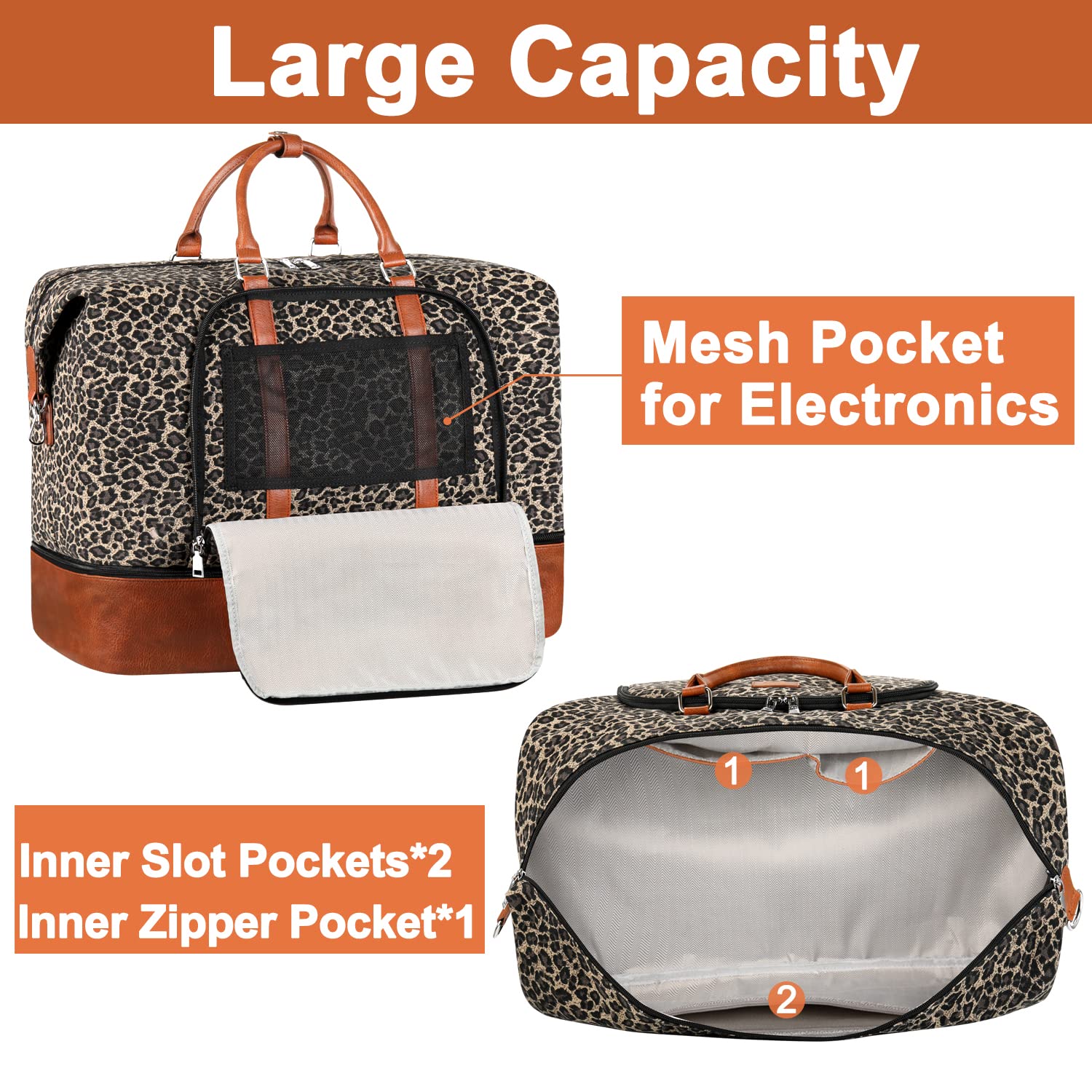 Stylish Women's Travel Weekender Bag with Shoe Compartment - Large 21