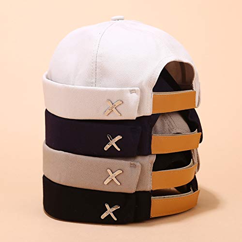 Men's Docker Cap - Adjustable Beanie Sailor Hat with Rolled Cuff, Retro Brimless Worker Hat for Outdoor Activities, Fishing, and Winter Wear
