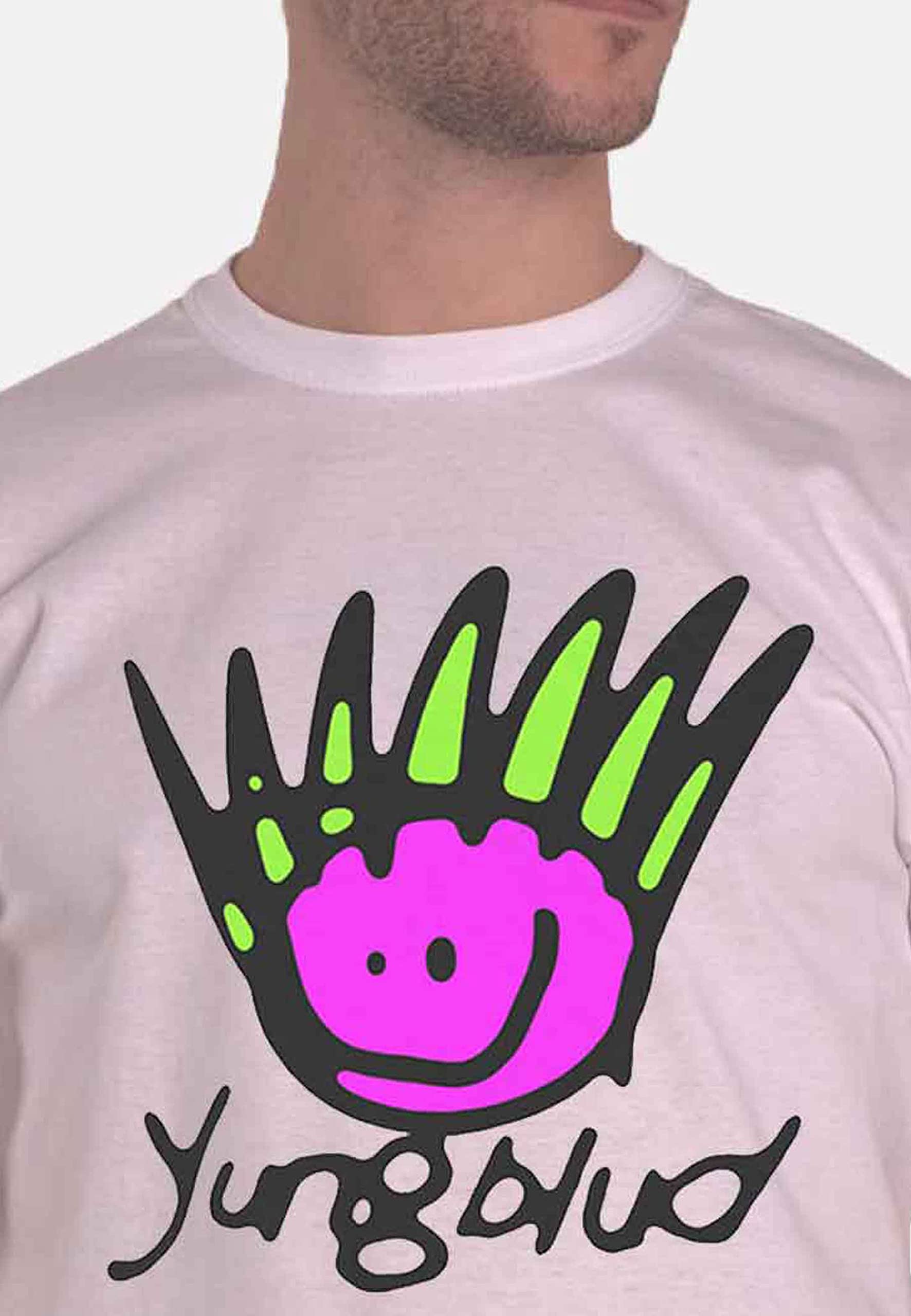 Official Yungblud Be Happy Face Logo Men's White T-Shirt - Trendy Graphic Tee for Concerts, Streetwear & Casual Outfits