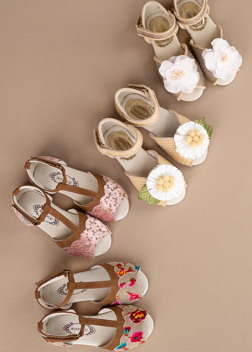 Stella Women's Floral Flat Sandals - Comfortable Casual Summer Shoes for Beach, Walking, and Outdoor Activities