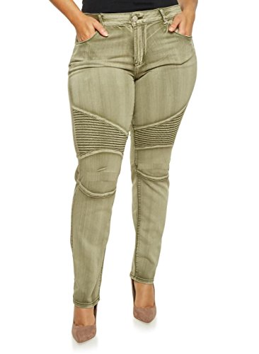 Jd Moto Biker Y1648 Olive Jeans
