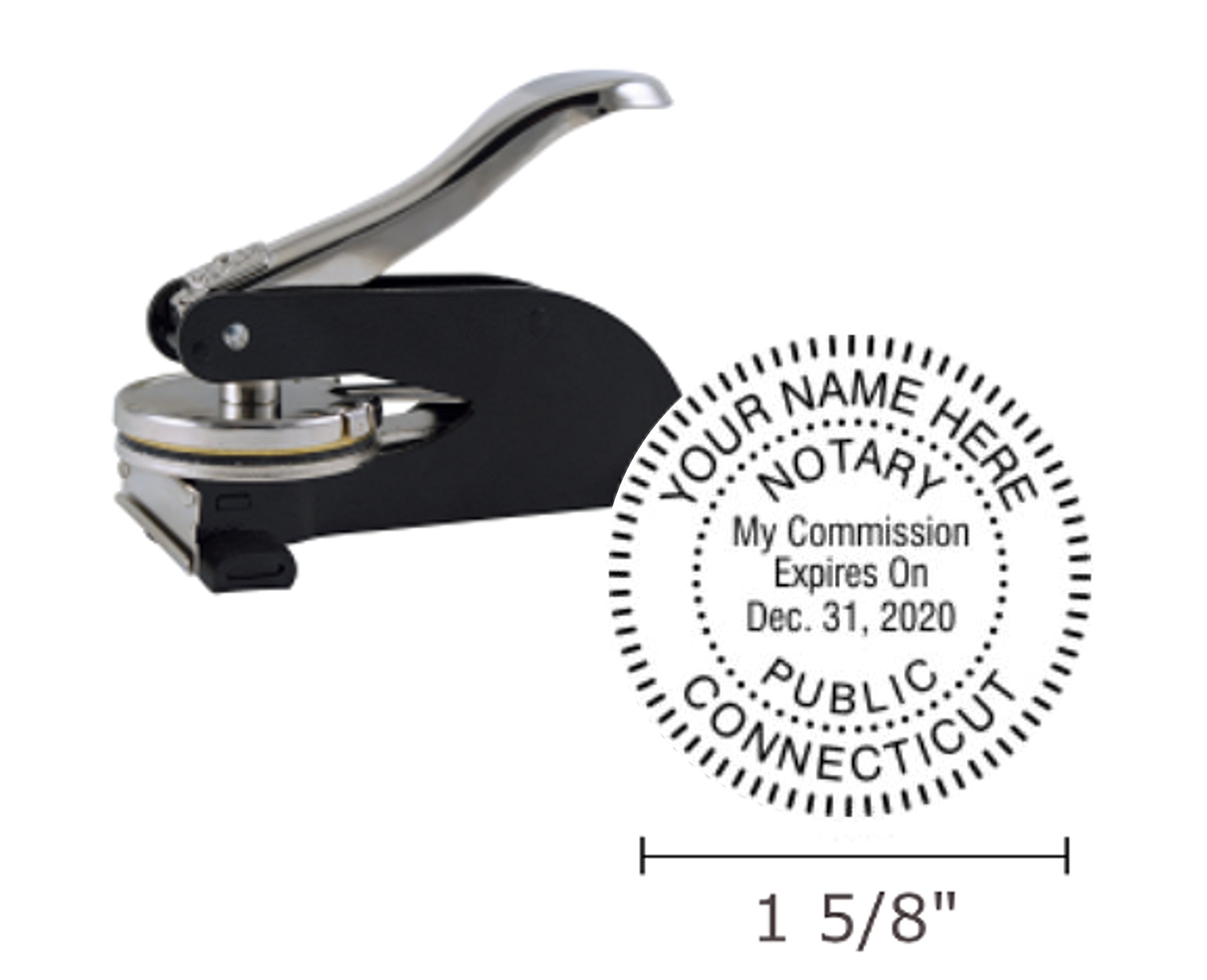 Professional Connecticut Notary Seal Embosser - Desk Model with 1-5/8