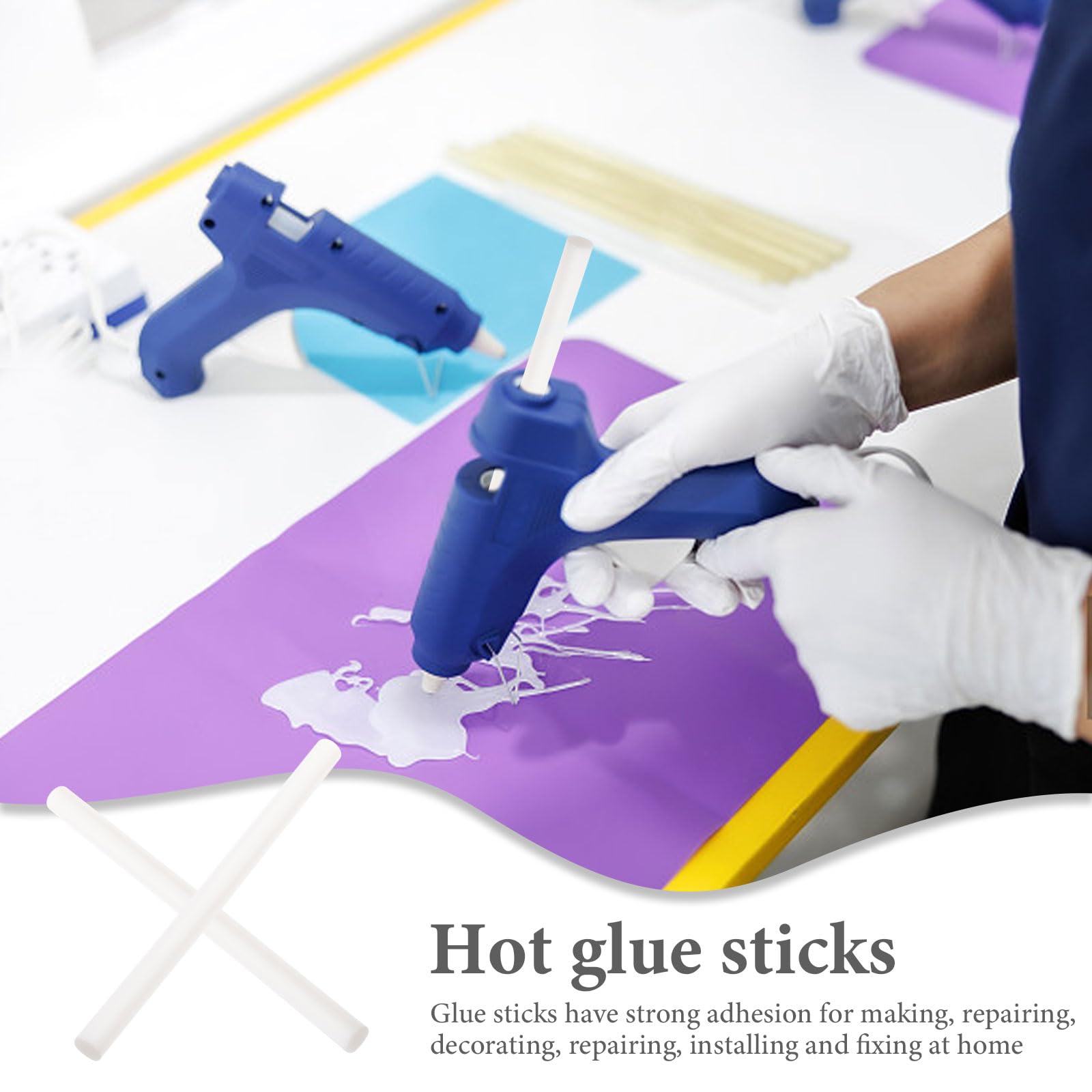 16Pcs 7mm White Hot Melt Glue Sticks - All Purpose Craft Glue Sticks for DIY Projects, Home Repairs & School Supplies | Compatible with Most Hot Glue Guns