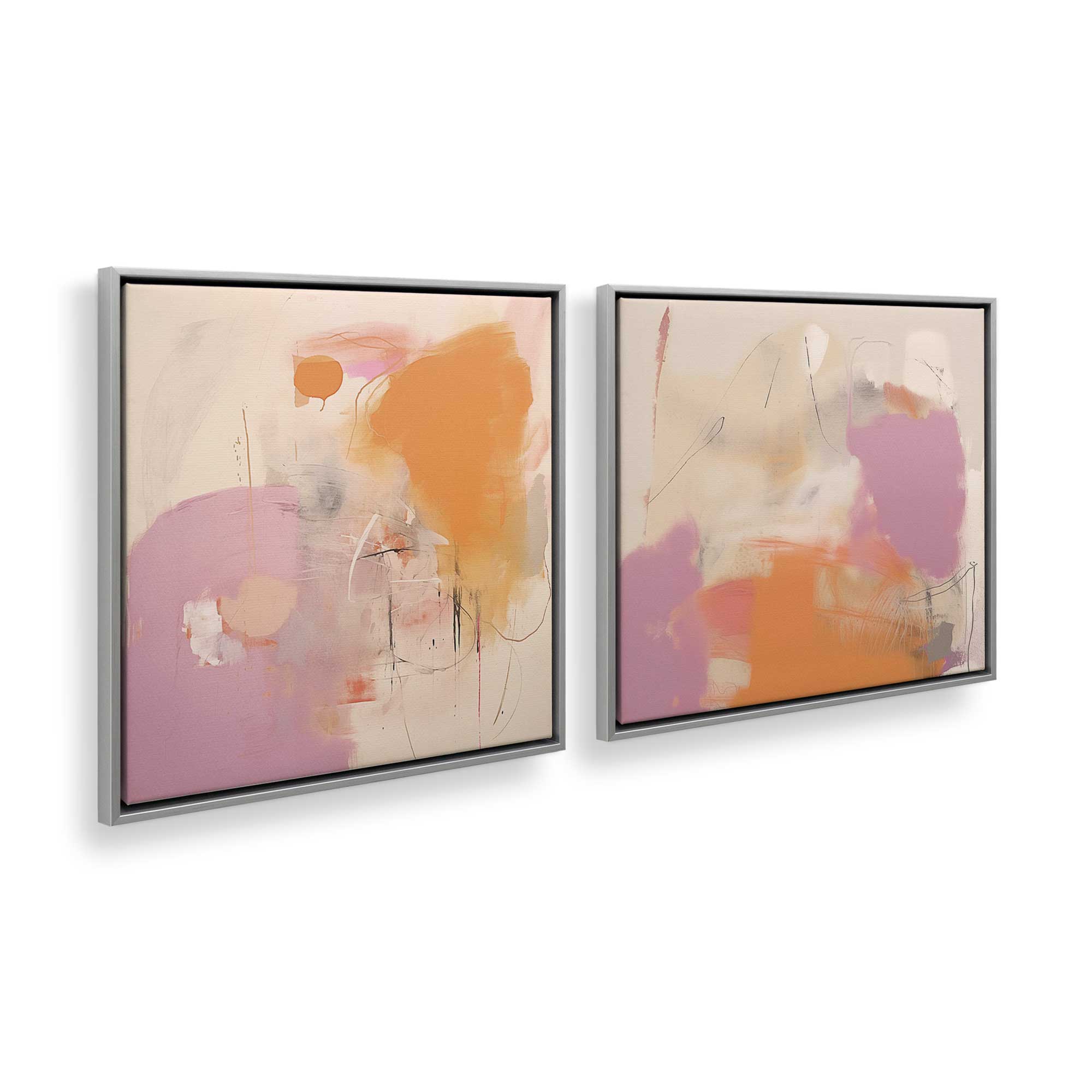 Premium Cotton Candy Delight Canvas Art Set of 2 - Sweet Home Decor for Bedroom, Living Room & Nursery Wall