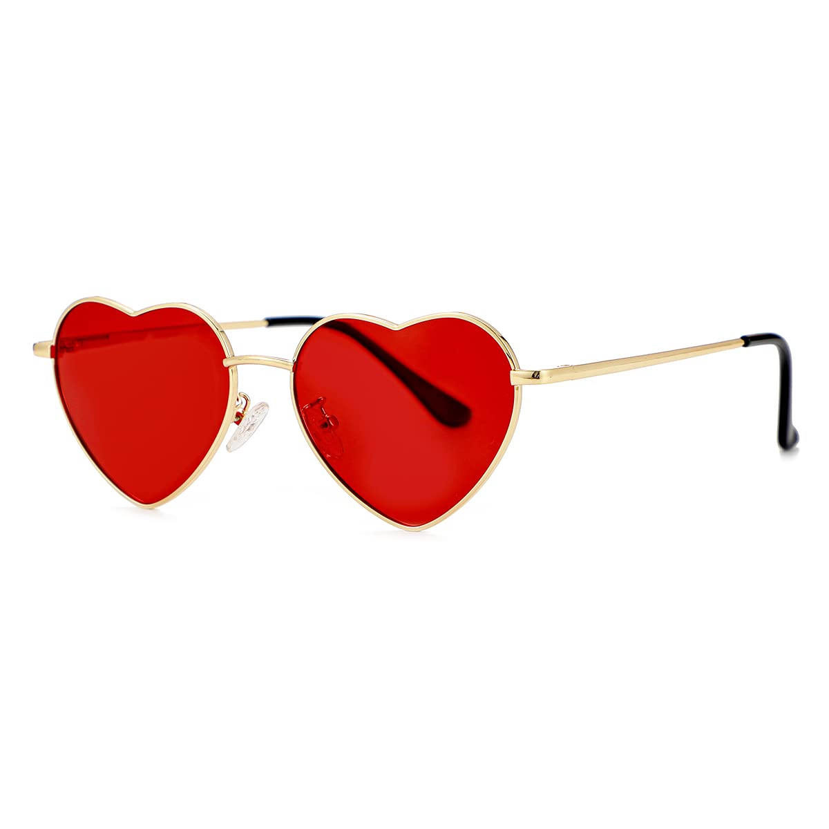 Stylish Polarized Heart Shaped Sunglasses for Women - Metal Frame Fashion Sunglasses with 100% UV Protection - Perfect for Beach, Dating & Summer Outfits