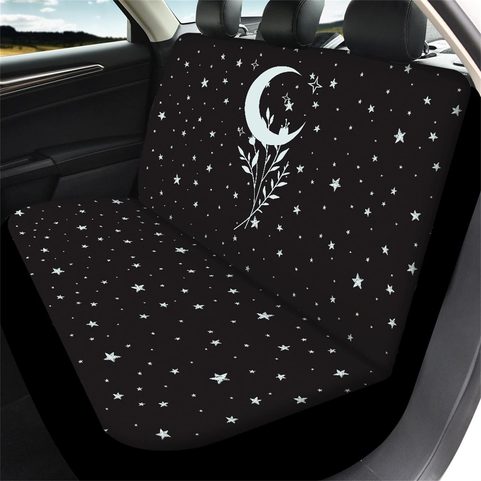 **Ystardream Moon Star Car Seat Covers for Women & Men - Stretchy Bucket Seat Covers Fit Most Trucks, Sedans, SUVs - Rear Backrest & Bottom Bench Cover for Comfort & Style**    *(Perfect for Road Trips, Daily Commutes & Protecting Your Car Seats from Wear & Tear)*