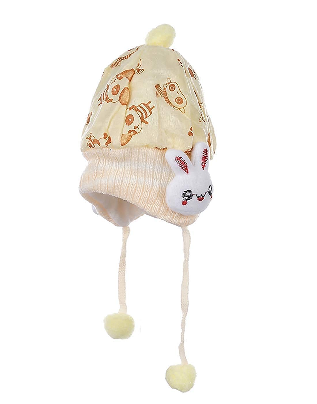 Devil Baby Boy & Girl Soft Woolen Winter Cap with Side Ear Protection - Warm & Cozy Infant Hat for 0-18 Months - Perfect for Outdoor Winter Activities, Stroller Walks & Photoshoots