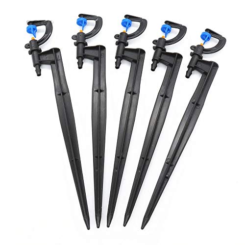 50PCS 180 Degree Mist Nozzles on Stake - Micro Drip Sprinklers for Garden Irrigation, 24mm Spray Heads - Perfect for Flower Beds, Vegetable Gardens & Lawn Watering