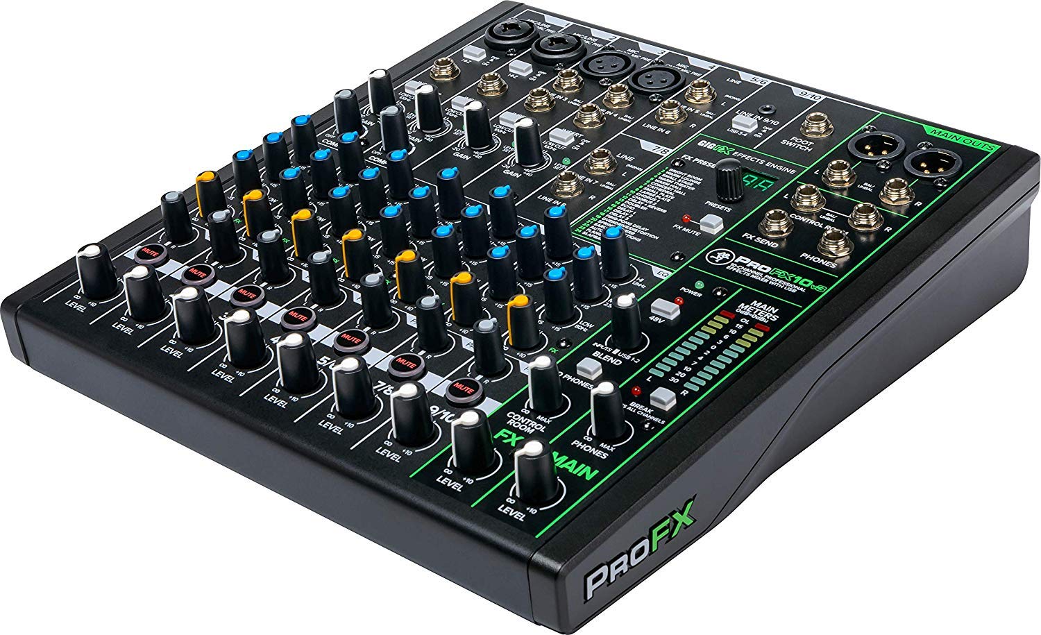 Mackie ProFX10v3 10-Channel Professional Audio Mixer with USB, Built-In Effects, TH02 Headphones, EMB XLR Cables & Gravity Magnet Phone Holder - Perfect for Live Performances, Podcasting & Home Studio Recording
