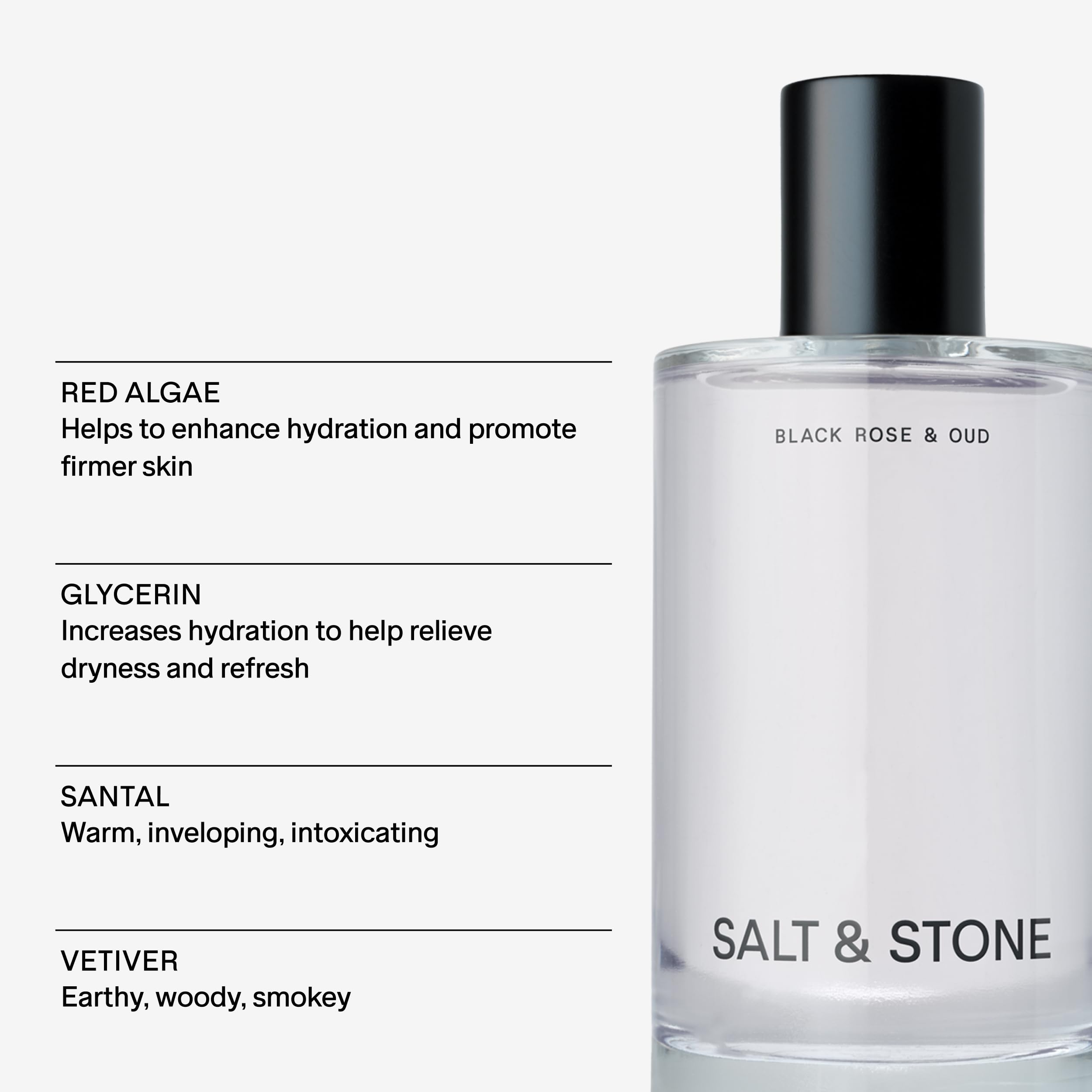 Salt & Stone Black Rose & Oud Body Mist and Natural Deodorant Set - Long-Lasting Fragrance & Odor Protection for Women | Perfect for Daily Use, Gym, Work & Travel