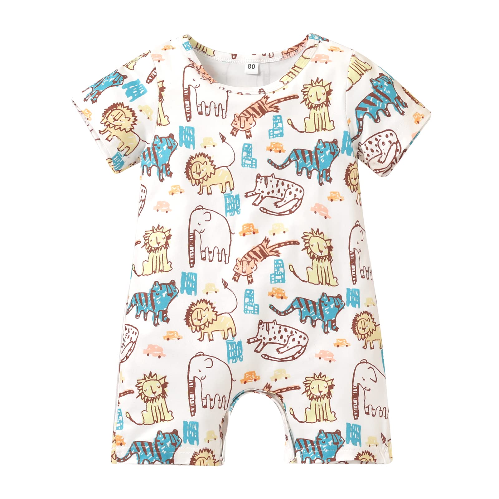 Adorable Newborn Baby Romper - Short Sleeve Graphic Print Bodysuit for Boys & Girls | Soft Cotton Summer Outfit for Infants | Perfect for Playdates, Photo Shoots & Everyday Wear