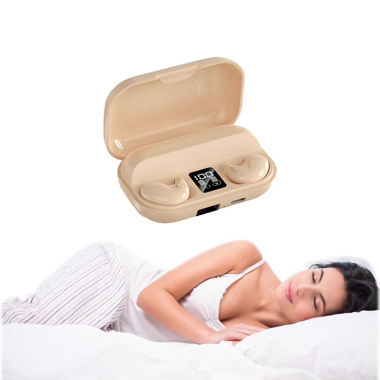 Xmenha Wireless Invisible Sleep Earbuds for Side Sleepers - Bluetooth Mini Headphones with Noise Isolation for Small Ears | Comfortable Sleeping Earphones for Night Use, Travel & Meditation