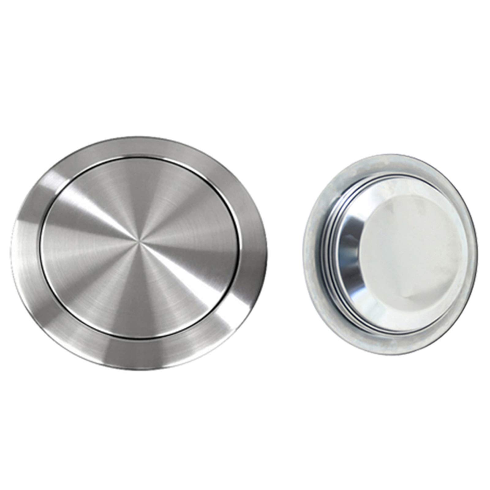 Stainless Steel Built-In Countertop Trash Bin with Balance Flap Cover - Recessed Waste Lid for Kitchen, Bathroom, Office & RV Use