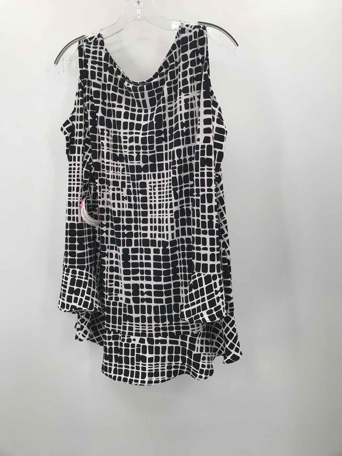 Alfani Black Printed Blouse Size XL - Pre-Owned Women's Top for Work, Parties & Casual Wear