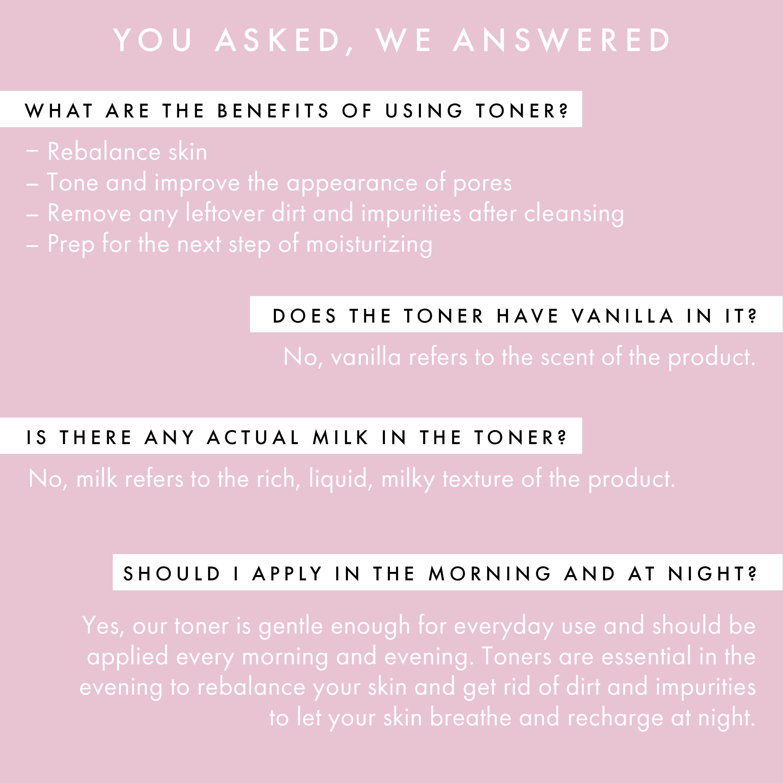 Vanilla Milk Toner for Hydrating & Brightening Skin | Soothing Facial Toner with Natural Ingredients | Perfect for Dry & Sensitive Skin Care Routine