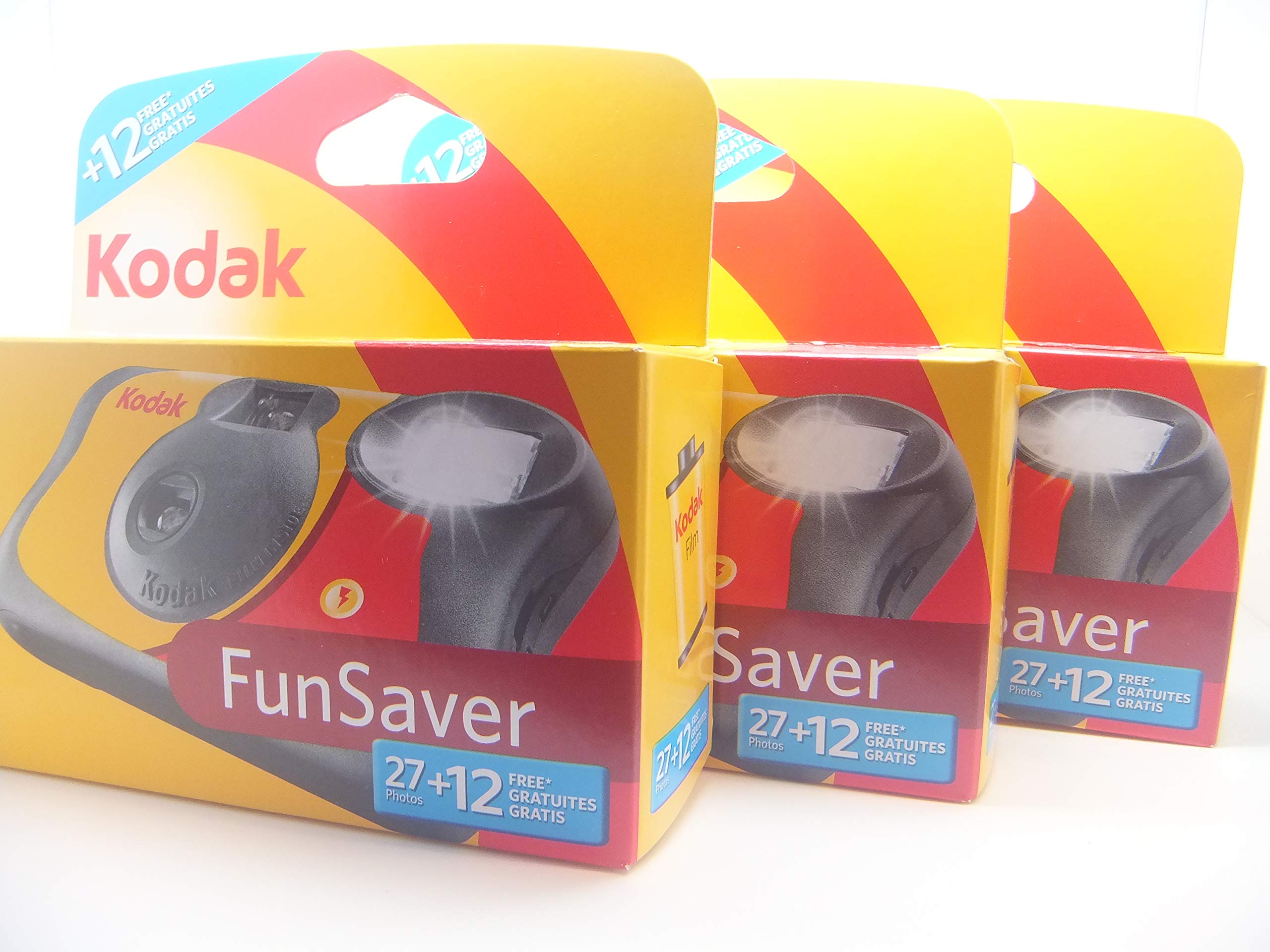 Kodak Fun Flash Disposable Camera - 39 Exposures, Pack of 3 | Perfect for Weddings, Parties & Travel Photography | Vintage Film Camera for Capturing Memories