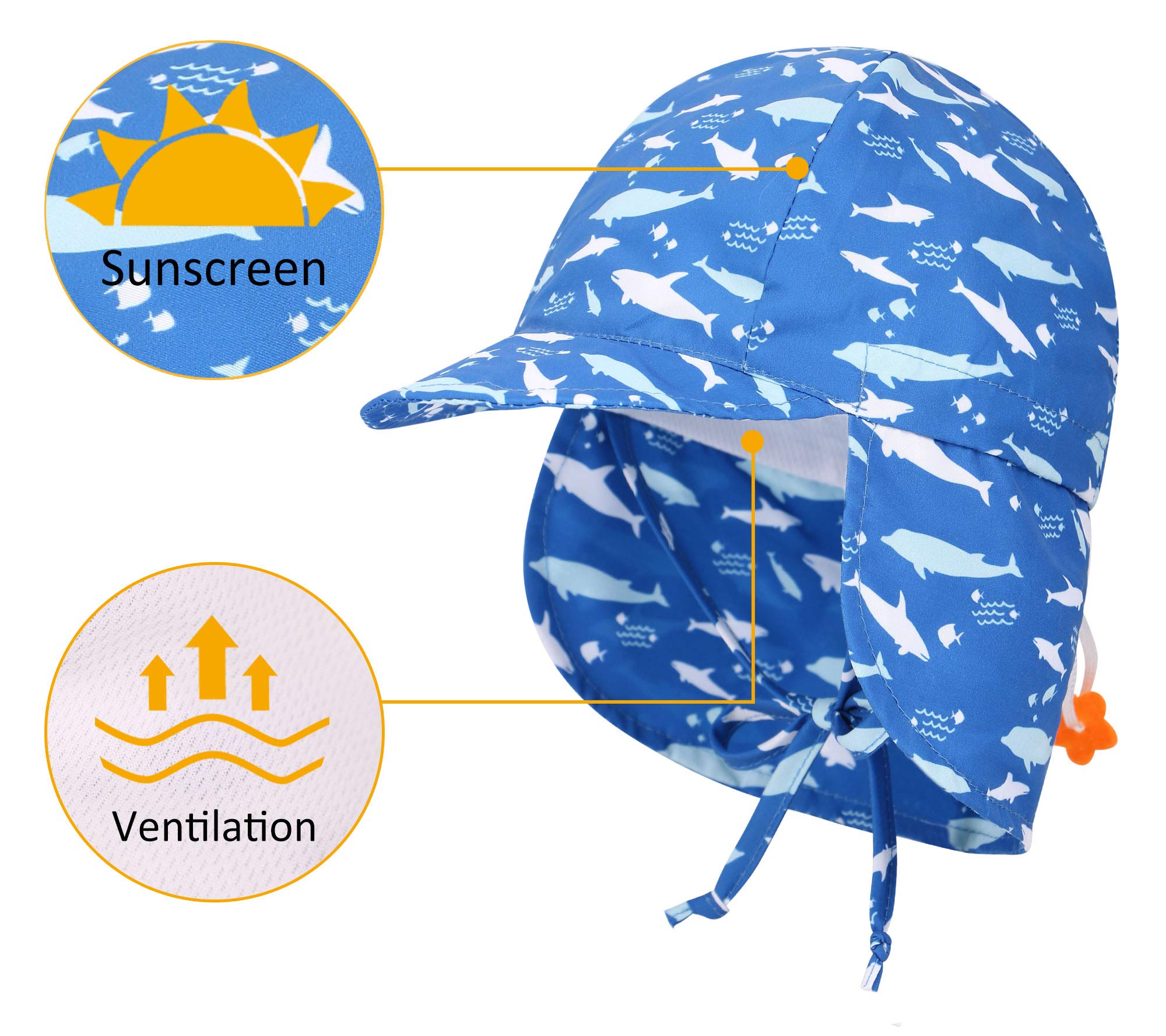 Livingston Kids SPF 50+ UV Protection Safari Hat with Neck Flap - Sun Protective Hat for Babies & Toddlers - Perfect for Beach, Pool, Outdoor Play & Summer Adventures