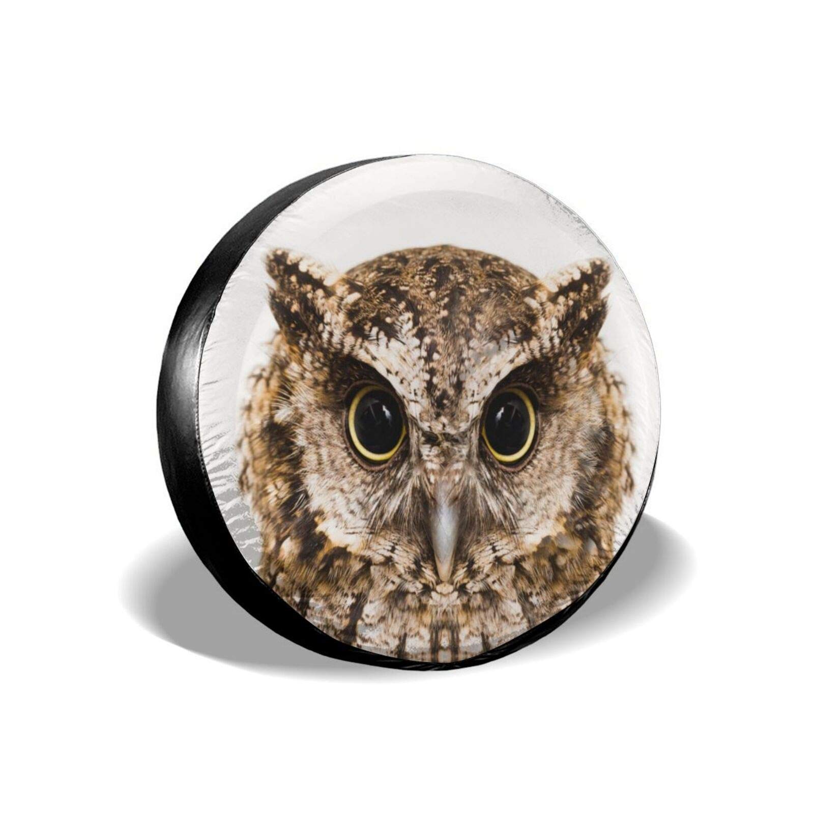 Waterproof 14 Inch Owl Face Spare Tire Cover - Dust-Proof Wheel Protector for Jeep, Trailer, RV, SUV & Most Vehicles | Perfect for Outdoor Adventures & Road Trips