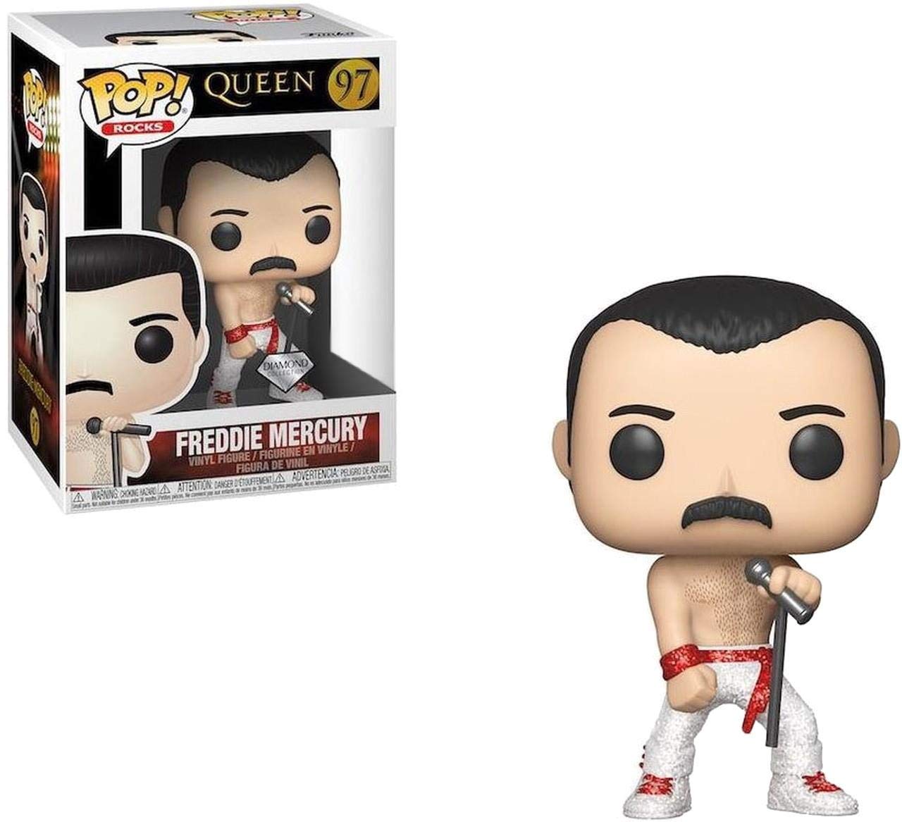 Funko Pop! Rocks: Queen - Freddie Mercury Diamond Limited Edition Collectible Vinyl Figure - Perfect for Music Fans, Gift Ideas & Pop Culture Displays