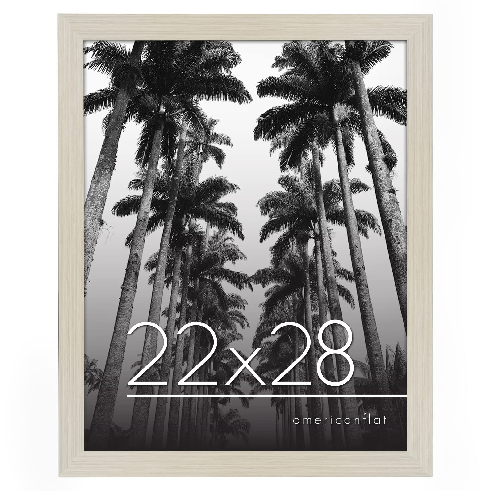 Americanflat 22x28 Poster Frame with Shatter-Resistant Plexiglass - Premium Engineered Wood Picture Frame for Wall Display (Horizontal/Vertical) - Light Wood Finish - Perfect for Home Decor, Office Art & Gallery Style Displays