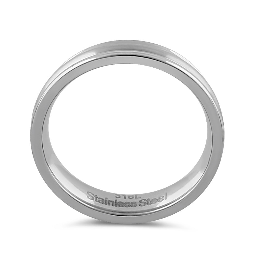 Premium 5mm Brushed Stainless Steel Men's Curved Wedding Band Ring - Durable & Comfortable for Everyday Wear, Anniversary, Proposal & Special Occasions