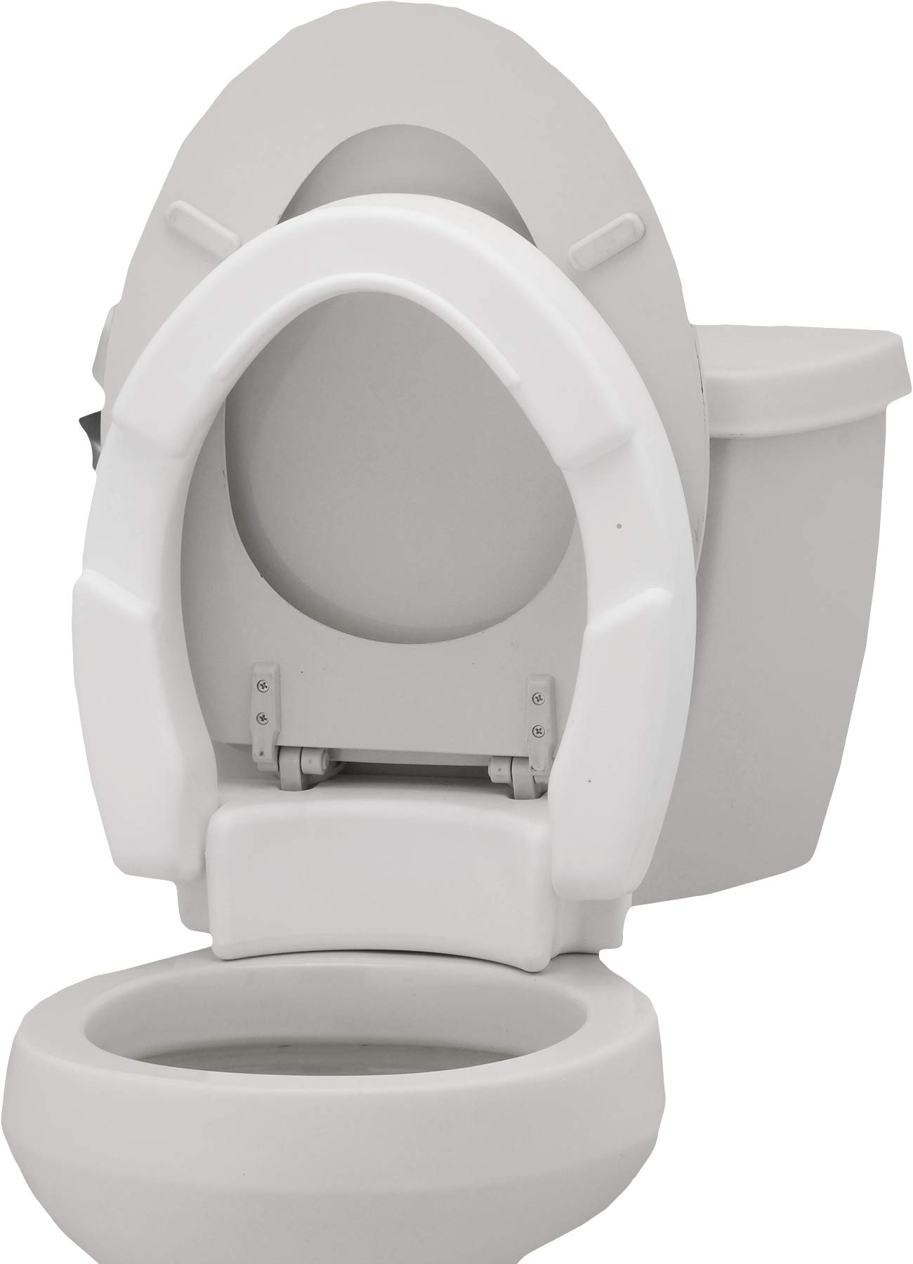 NOVA Medical Hinged Toilet Seat Riser - Adjustable Height Raised Toilet Seat for Standard Toilets, White (Pack of 1) - Ideal for Elderly, Disabled & Post-Surgery Bathroom Safety