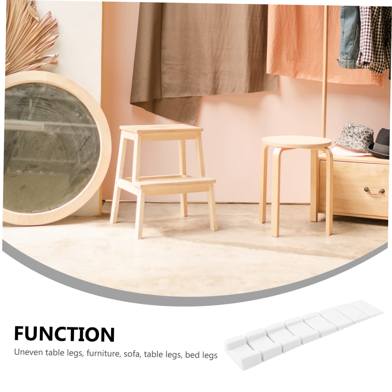 Housoutil 20 Pcs Furniture Leveling Shims - Adjustable Non-Slip Plastic Wedges for Cabinets, Tables, Toilets & DIY Home Improvement (Perfect for Uneven Floors & Wobbly Furniture)