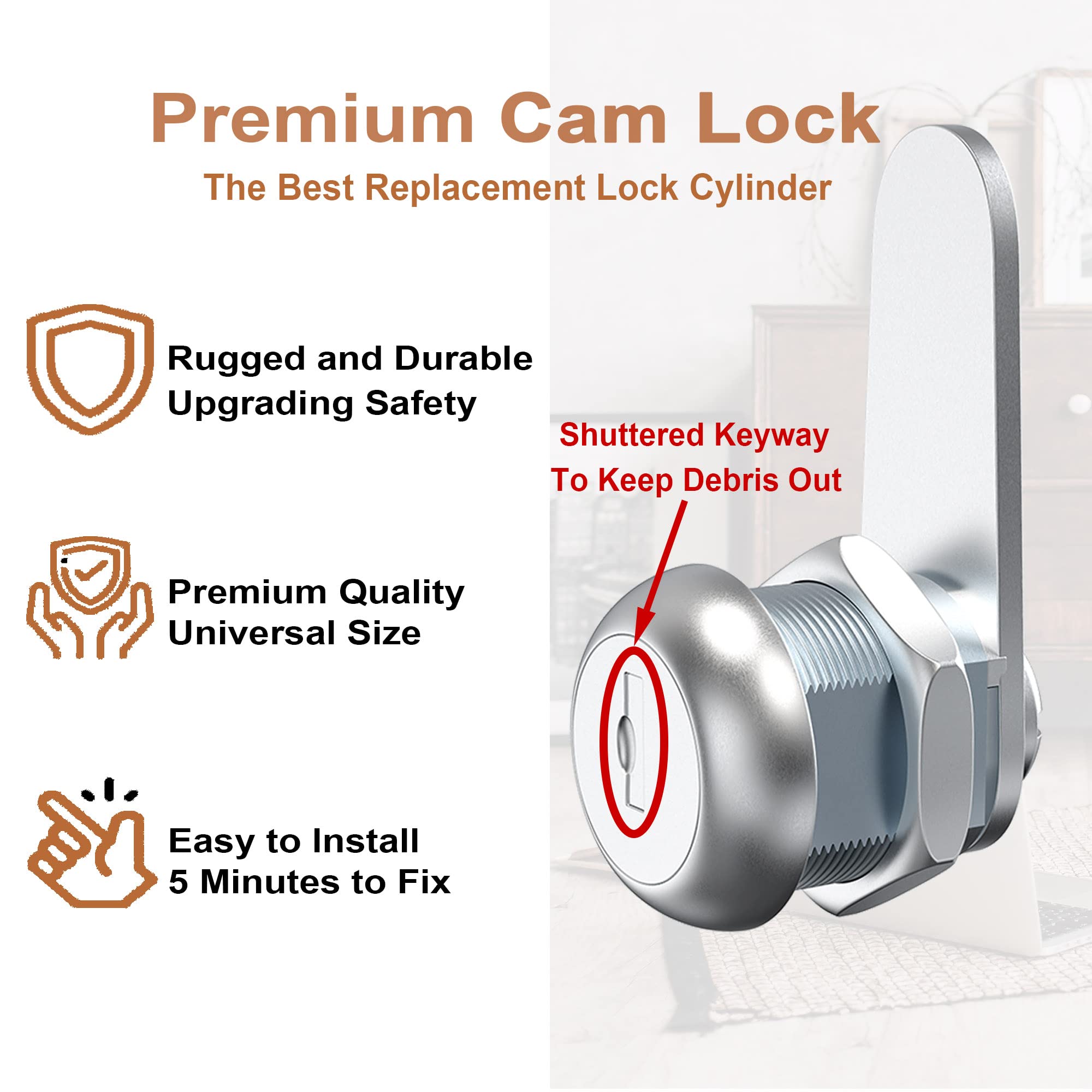 6-Piece Tool Box Lock Set with Keys - 1-1/8