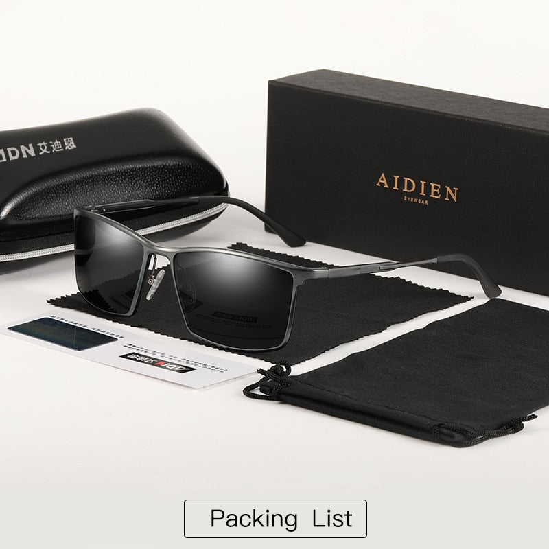 Aidien Unisex Full Rim Aluminum Magnesium Square Reading Glasses & Sunglasses B8676 - Stylish Eyewear for Reading, Outdoor Activities & Fashion Accessories