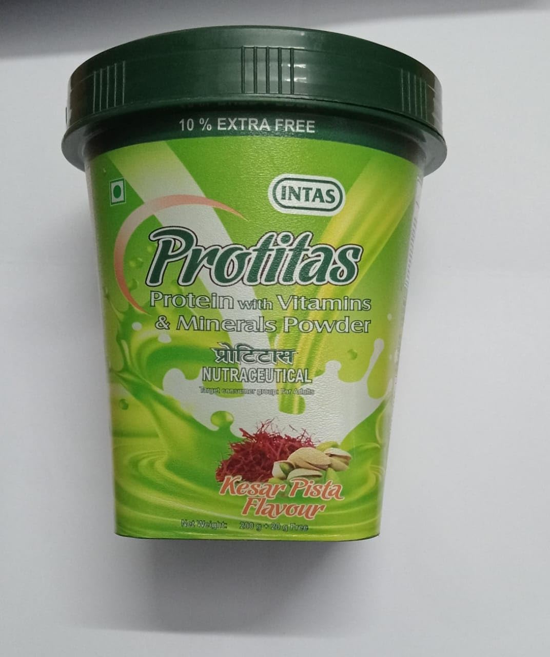 Protitas Protein Powder Pre-Workout Supplement with Vitamins & Minerals - Kesar Pista Flavor (Pack of 2) for Muscle Recovery & Energy Boost - Perfect for Gym, Fitness & Bodybuilding