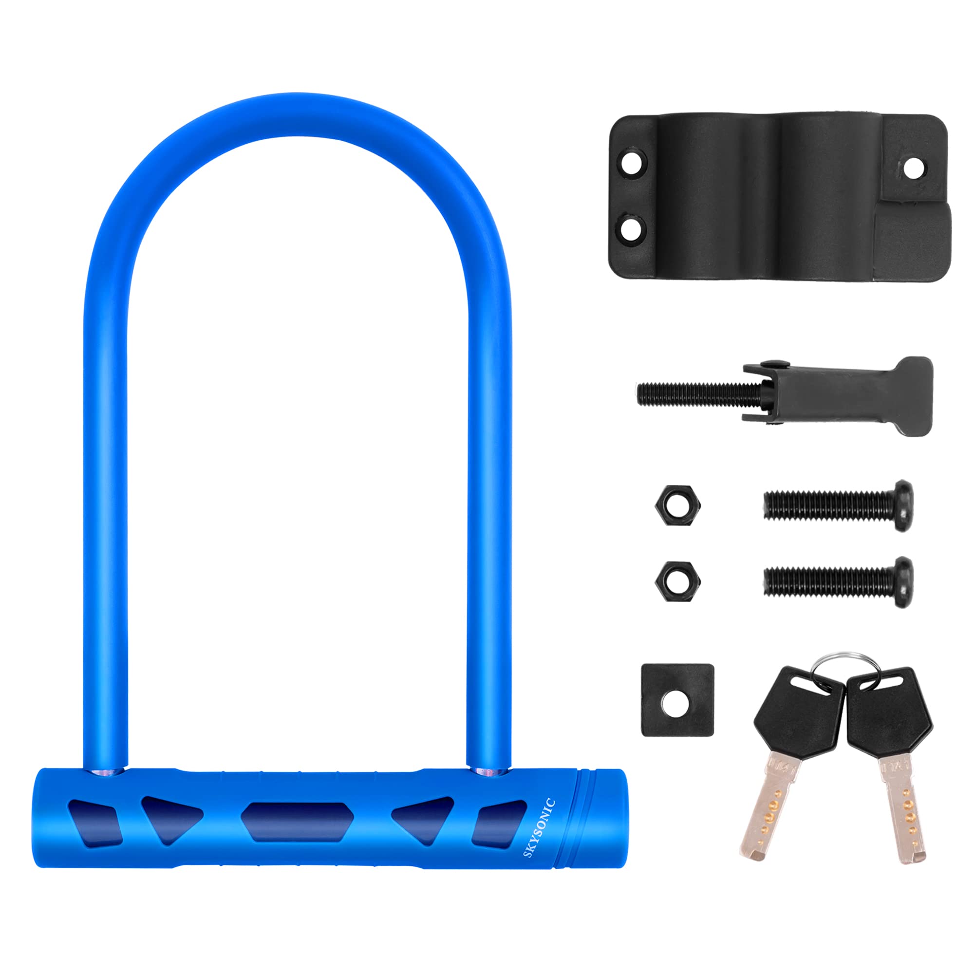 Heavy Duty 14mm Bike U Lock with 12mm x1.5m Anti-Theft Cable & Mounting Bracket - Secure Bicycle Lock for Mountain, Road & Folding Bikes (Navy Blue) - Perfect for Urban Commuting, Campus Safety & Outdoor Cycling