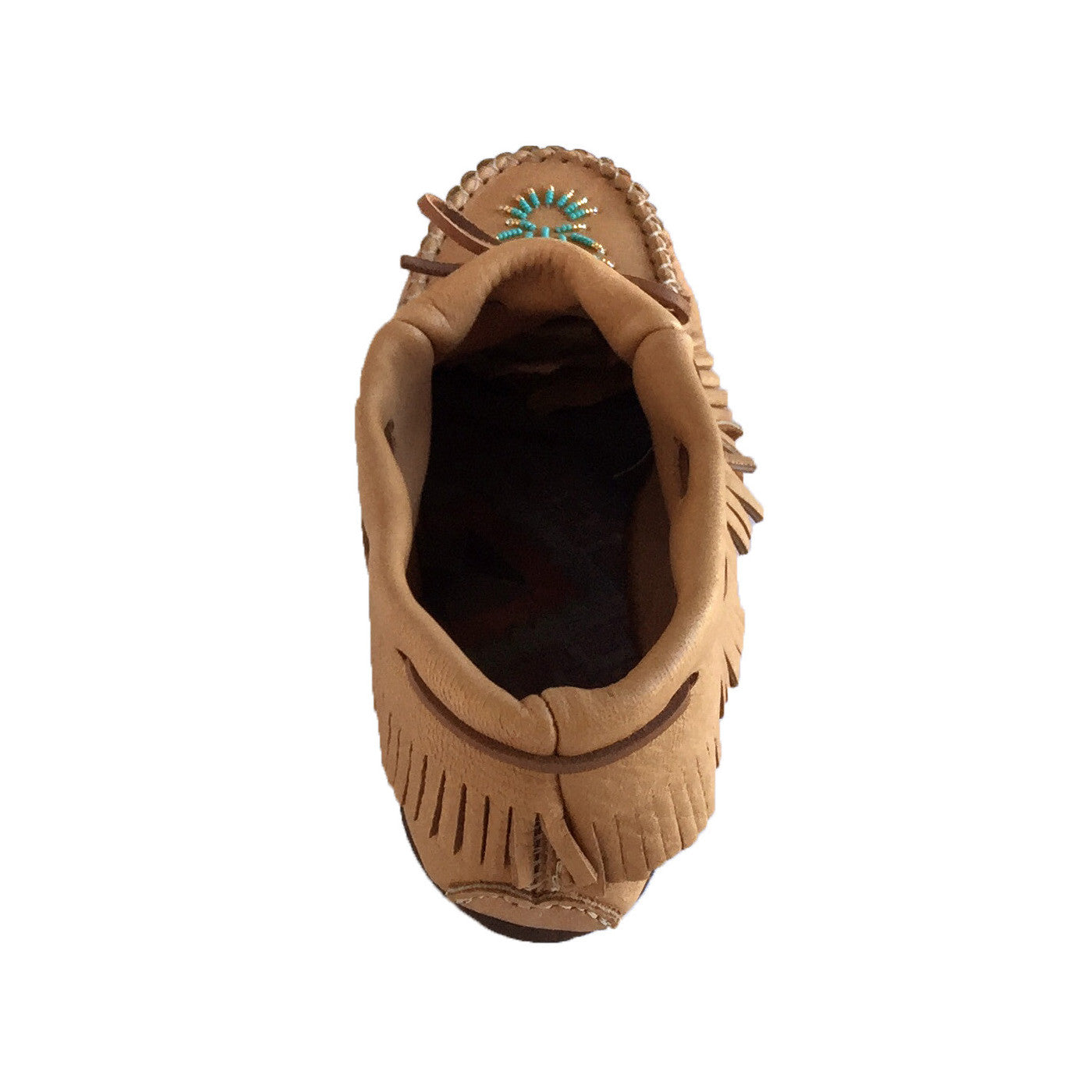 Women's Soft Moose Hide Leather Moccasins with Rubber Sole & Fringed Design - Comfortable Indoor/Outdoor Slip-On Shoes for Casual Wear & Home