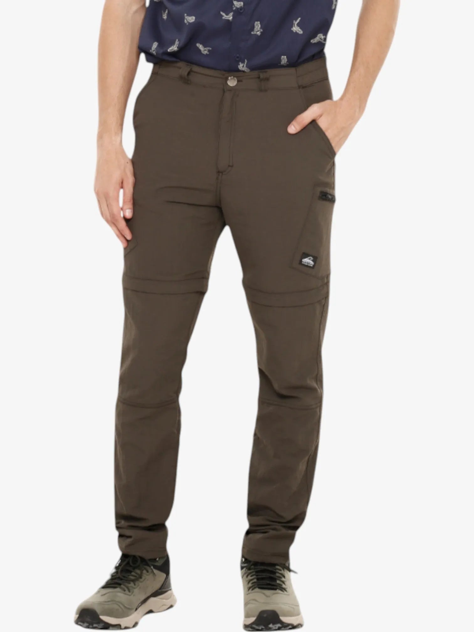 Sherpa Mountain Pants with Detachable Zipper - Military Green Trekking Hiking Outdoor Adventure Gear for Men & Women