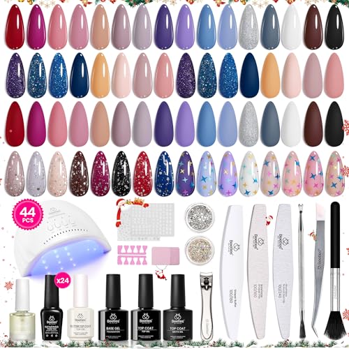 24 Colors Blue Glitter Gel Nail kit