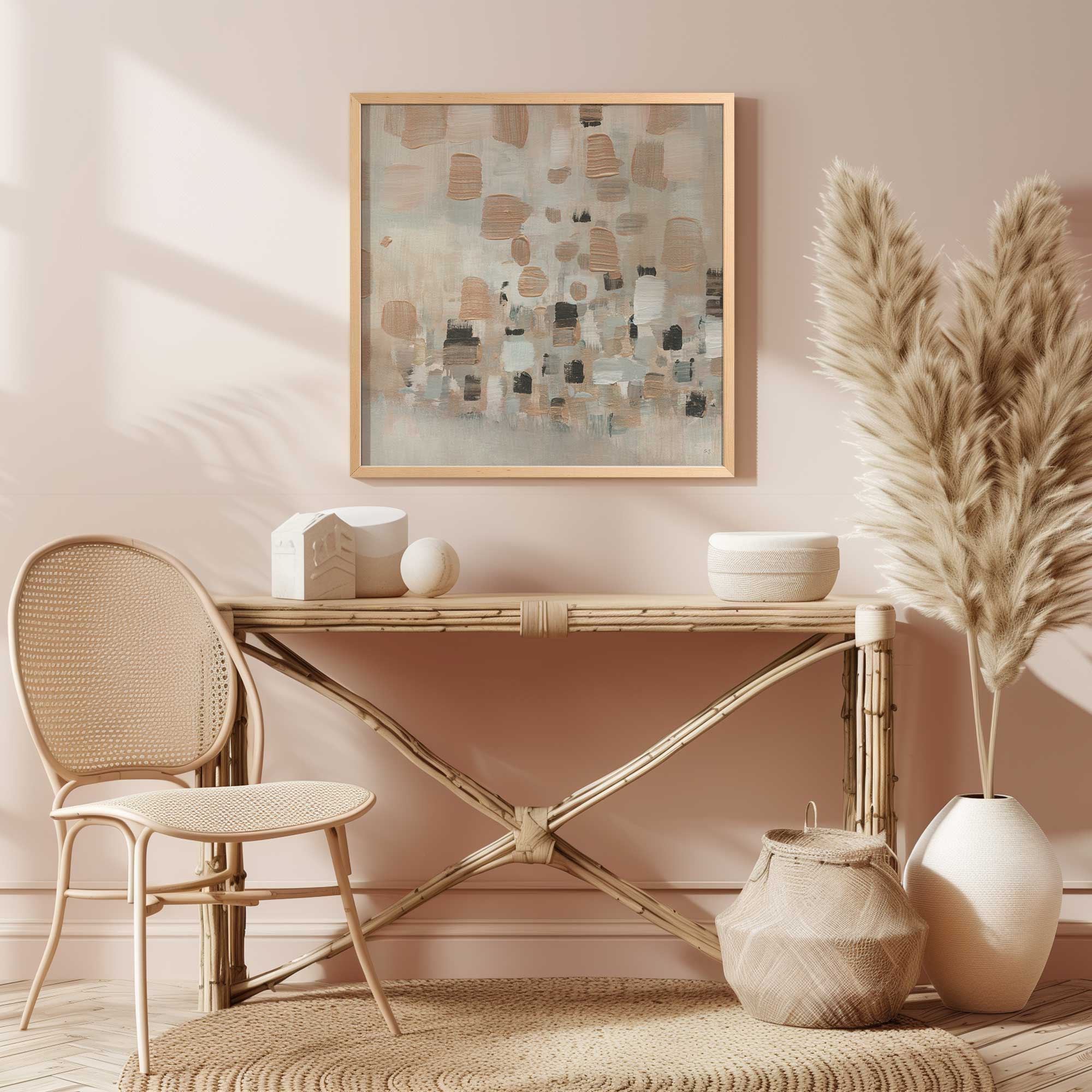 Earthen Harmony Abstract Print Wall Art - Modern Boho Home Decor for Living Room, Bedroom & Office